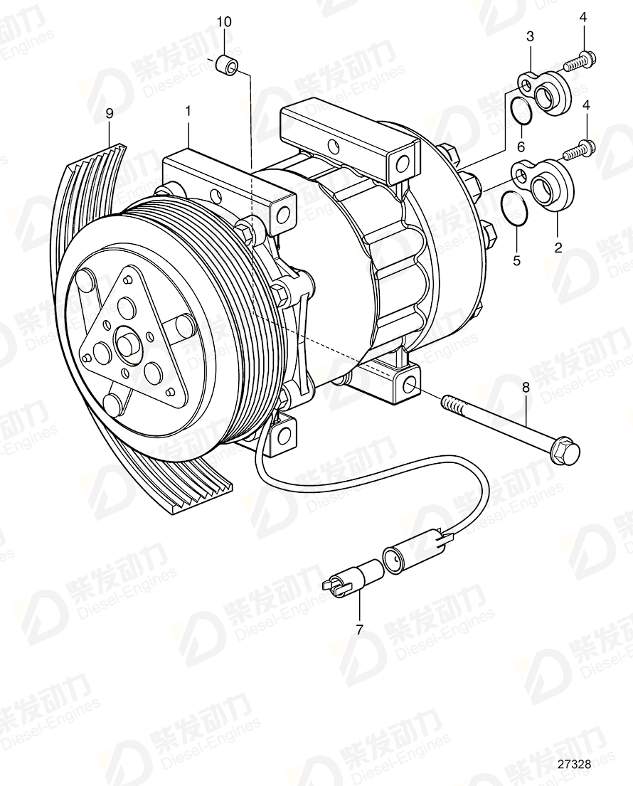 volvo penta O-ring 20443761 Drawing volvo penta O-ring 20443761 Drawing